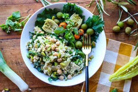 Green and Gold Brown Rice Salad