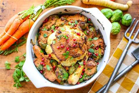 Roasted Tahini-Smothered Winter Vegetables