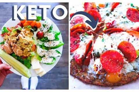 KETO MEALS + MACROS [pizza, spinach dip & packing husband's lunch] What I Eat in a Day 2020