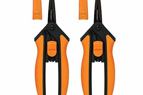 Fiskars 399241-1002 Micro-Tip Pruning Snips, Non-Stick Blades 2 Pack Orange