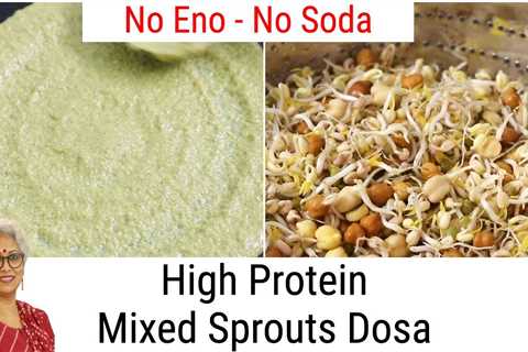 High Protein Mixed Sprouts Dosa – Healthy Breakfast Weight Loss – Sprouted Green Moong Dal Pesarattu