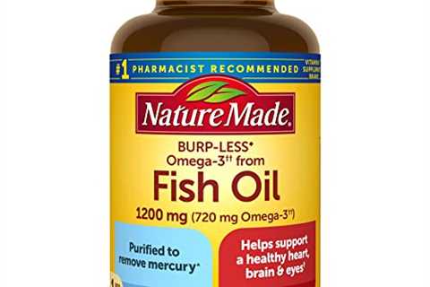 Nature Made Burp-Less Fish Oil 1200 mg One Per Day, 120 Softgels, Fish Oil Omega 3 Supplement For..