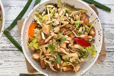 Crunchy Thai Chicken Salad with Peanut Dressing