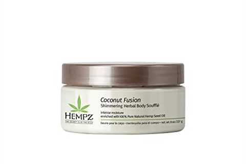 Hempz Coconut Fusion Herbal Shimmering Body Souffle, 8 oz. - Moisturizing Shea Butter Lotion for..