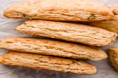 Sourdough Kimchi Cheddar Biscuits with Green Onion Kimchi