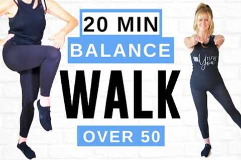 20 Minute BALANCE Indoor Walking Workout For Women Over 50 | Low Impact!