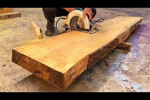 Woodworking Making Large Dining Table Set Design // Monolithic Wood Woodworking Skill