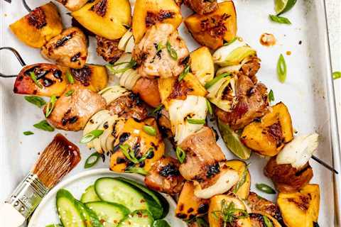 4-Ingredient Pork and Peach Kebabs