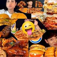 *Asmr* Fast food Compilation*MUKBANG BIG BITE CHEESS SAUCE BURGER+SEAFOOD SPICY REAL EATING SOUNDS