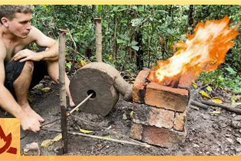 Primitive Technology: One Way Spinning, Rope Stick Blower