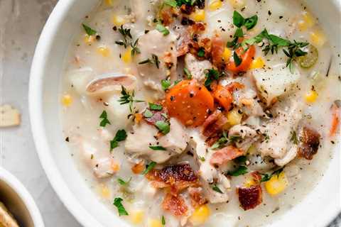 Easy Slow Cooker Chicken Corn Chowder (IP Instructions)
